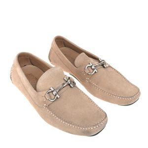 Mocassim Salvatore Ferragamo Gancini Camurça Bege
