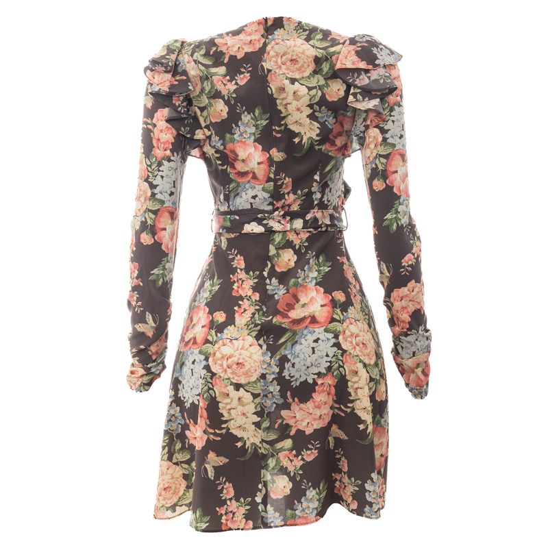 Vestido-Zimmermann-Floral-Cinza