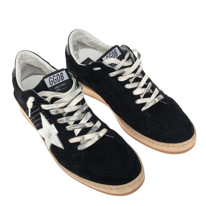Tenis-Golden-Goose-Ball-Star-Camurca-Preto