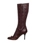 Bota-Christian-Dior-Couro-Marrom-Cano-Alto