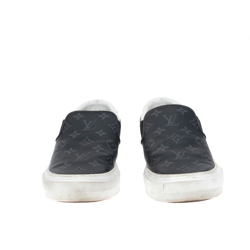 Tenis-Louis-Vuitton-Slip-On-Monograma-Grafite