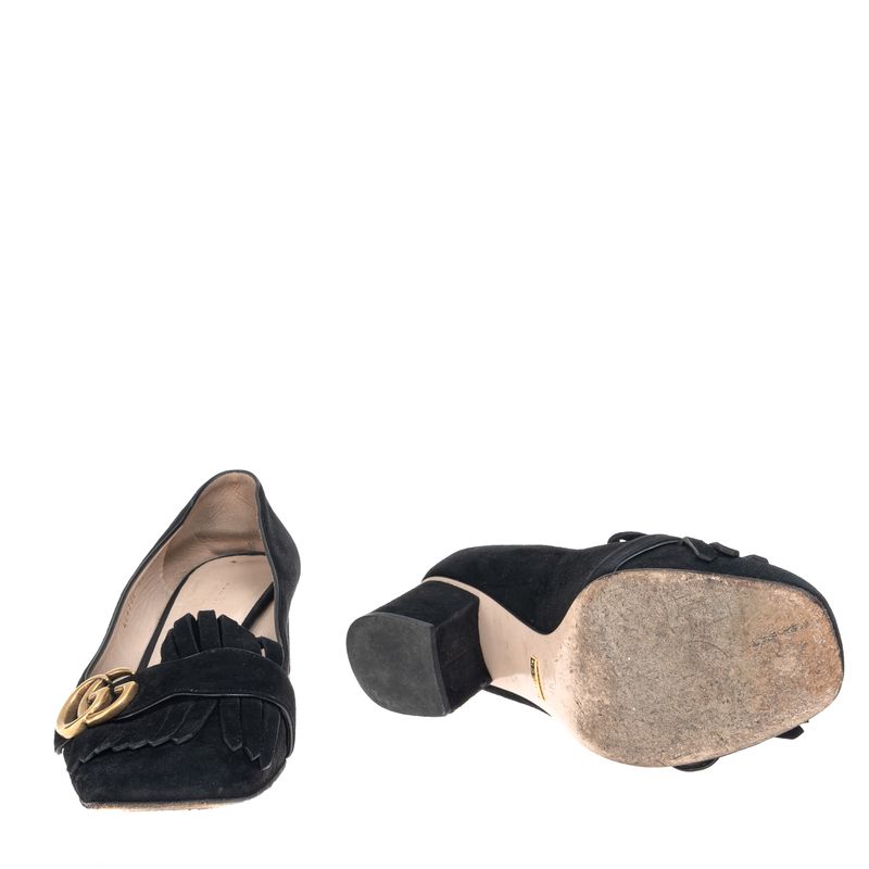 Sapato-Gucci-Franja-Double-G-Camurca-Preto