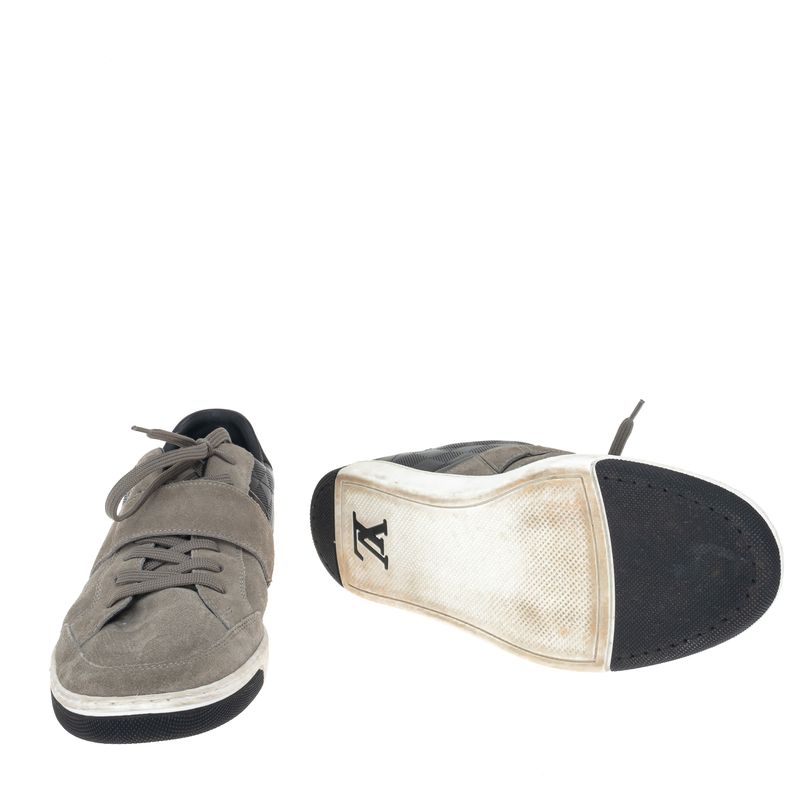 Tenis-Louis-Vuitton-Camurca-e-Damier-Ebene