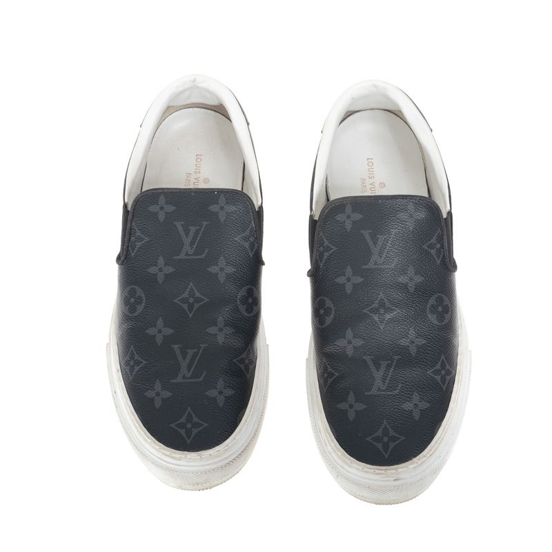 Tenis-Louis-Vuitton-Slip-On-Monograma-Grafite