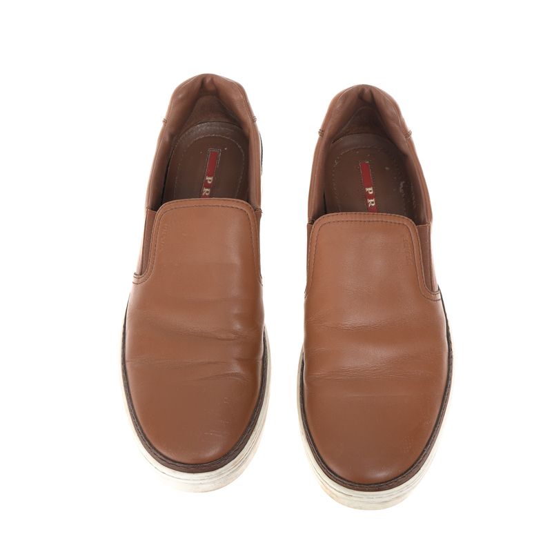 Tenis-Prada-Slip-On-Couro-Caramelo-