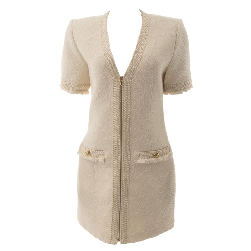 Vestido-Sandro-Jacquard-Branco