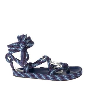Sandália Isabel Marant Rasteira Amarração Azul