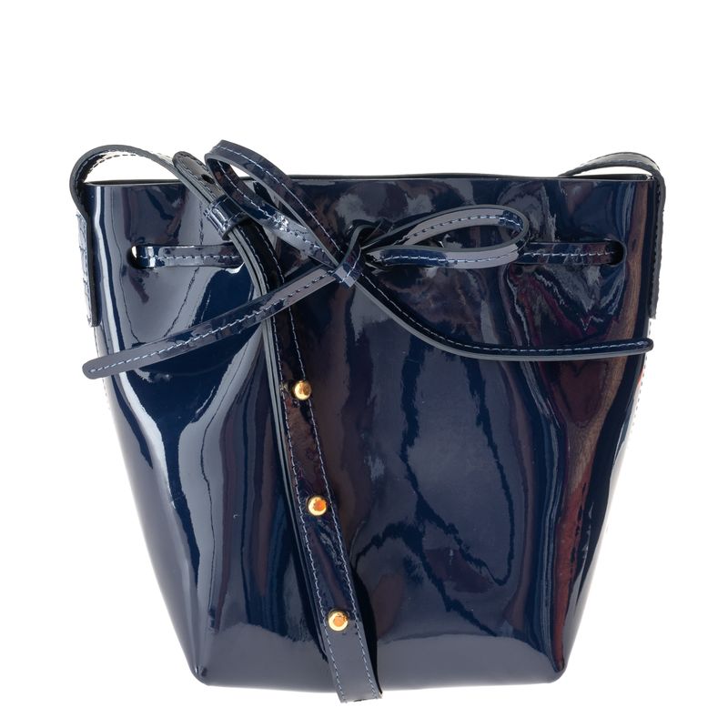 Bolsa-Mansur-Gavriel-Bucket-Verniz-Marinho