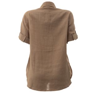 Camisa Cris Barros Linho Bege