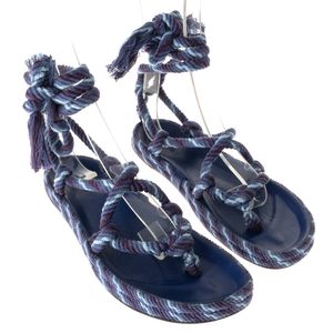 Sandália Isabel Marant Rasteira Amarração Azul