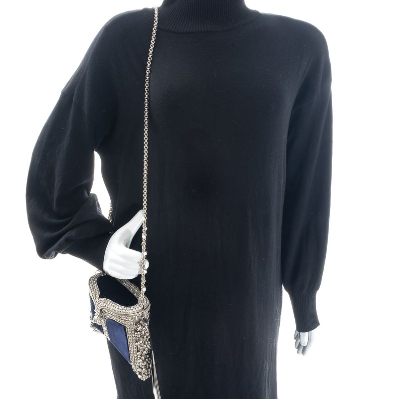 Bolsa-Clutch-Zeenat-Jewel-Azul-e-Prateada