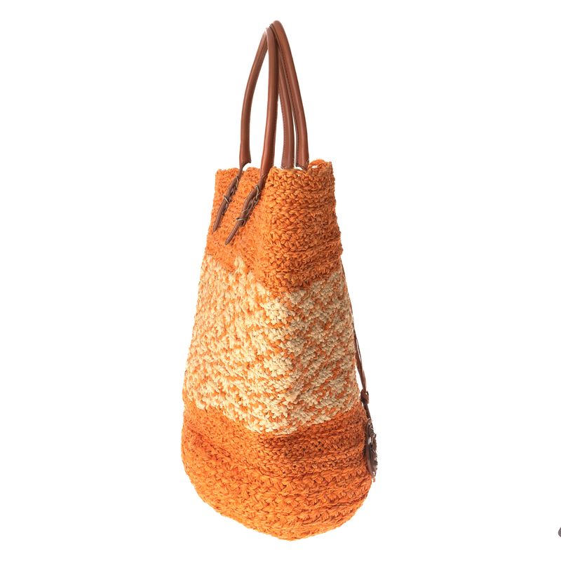 Bolsa-Balenciaga-Tote-Rafia-Laranja