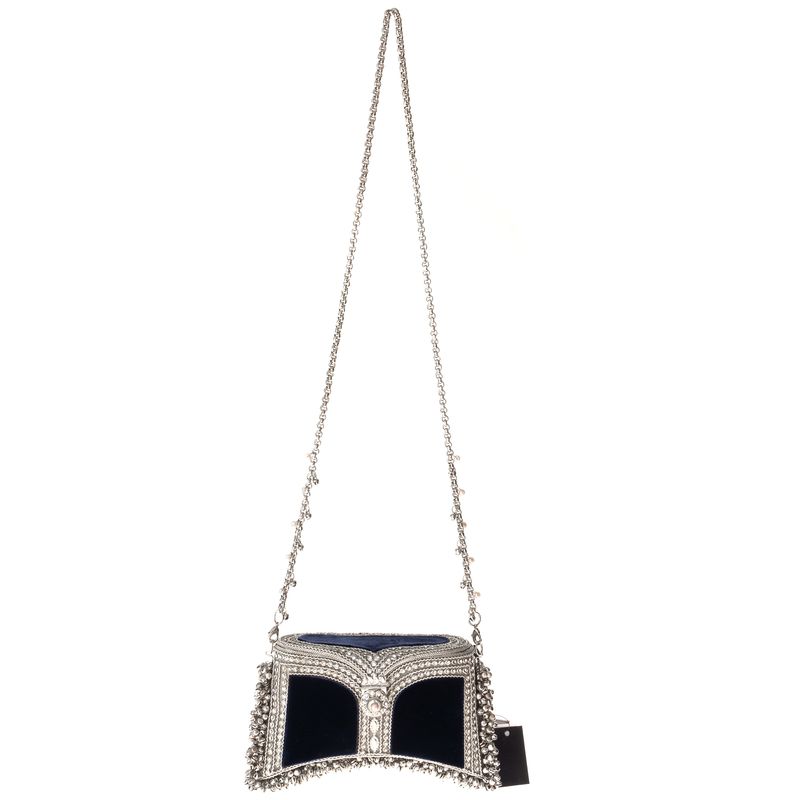 Bolsa-Clutch-Zeenat-Jewel-Azul-e-Prateada