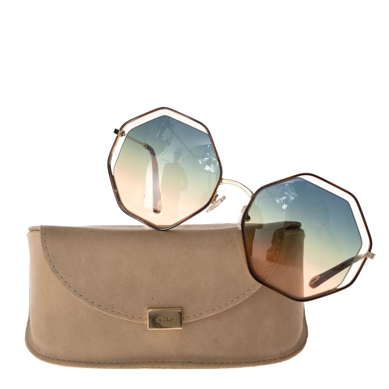 Oculos-Chloe-CE132s-Hexagonal-Marrom-