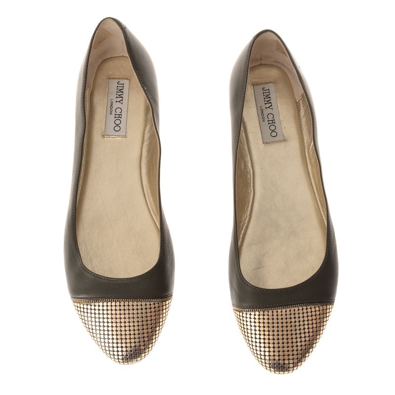 Sapatilha-Jimmy-Choo-Couro-e-Malha-Metalica
