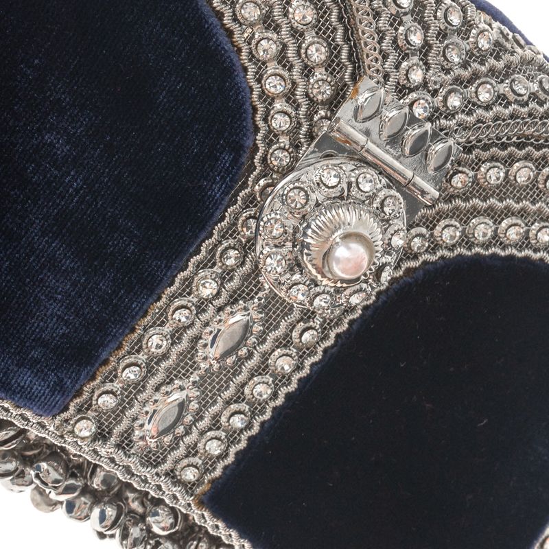 Bolsa-Clutch-Zeenat-Jewel-Azul-e-Prateada