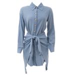 Vestido-Cris-Barros-Chemise-Linho-Azul