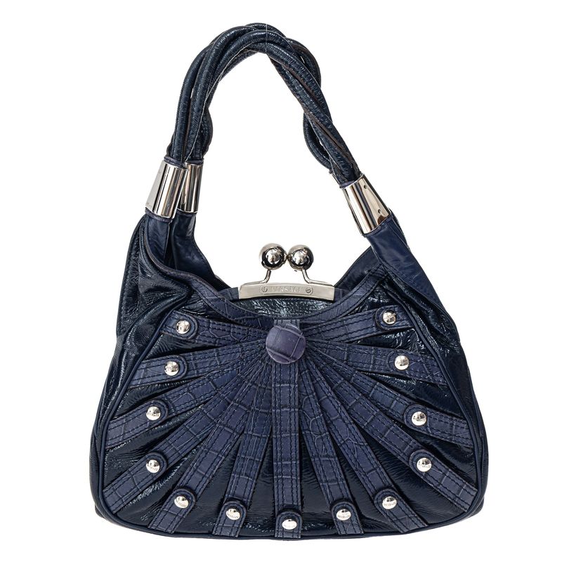 Bolsa-Versace-Studs-Verniz-Azul