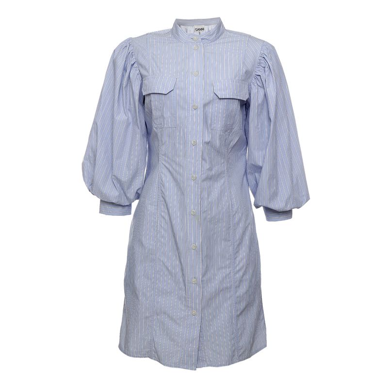 Vestido-Ganni-Listrado-Azul