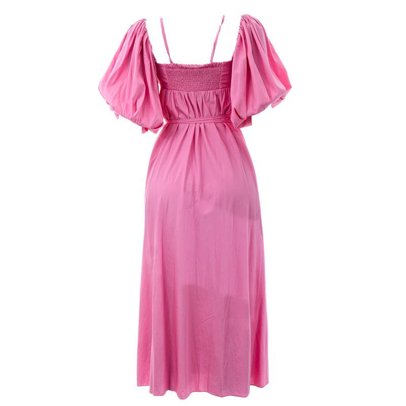 Vestido-Cris-Barros-Manga-Bufante-Rosa