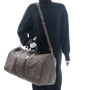 Mala Louis Vuitton Keepall Bandoulière 55 Damier Ébène