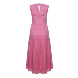 Vestido Cris Barros Linho Rosa