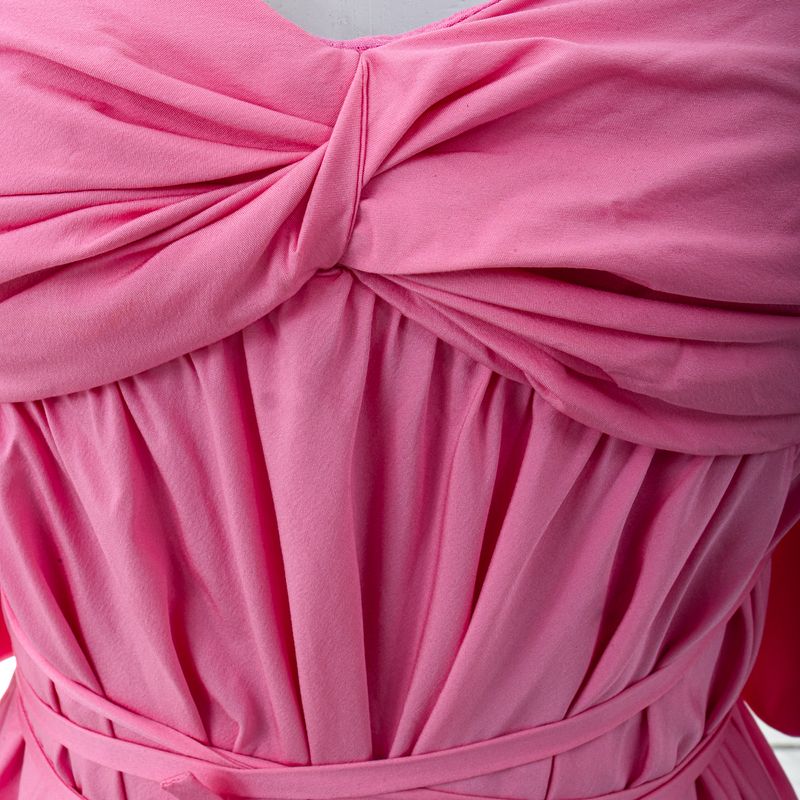 Vestido-Cris-Barros-Manga-Bufante-Rosa