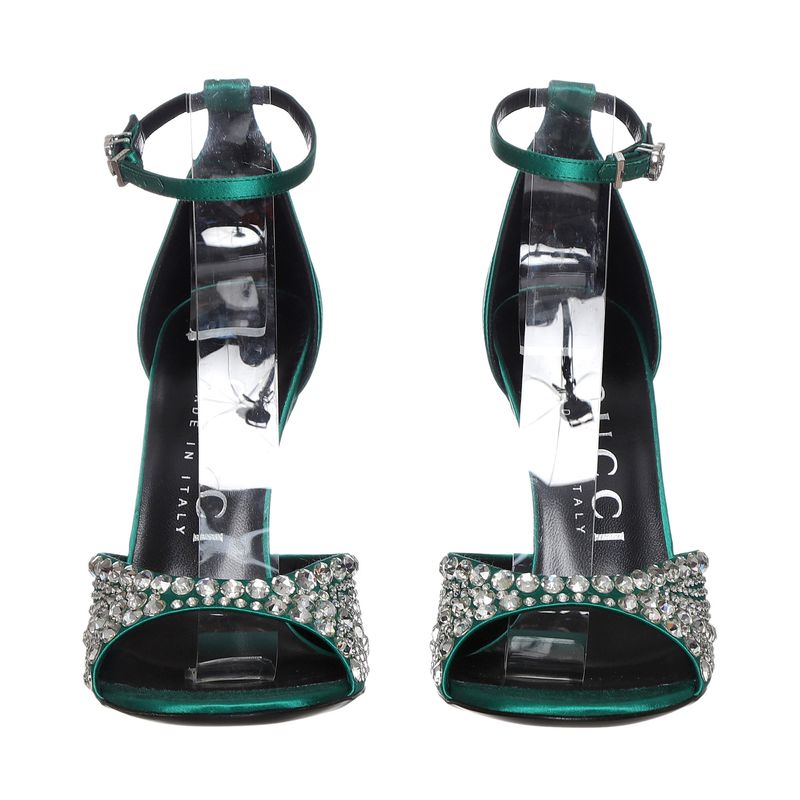 Sandalia-Gucci-GG-Crystals-Verde
