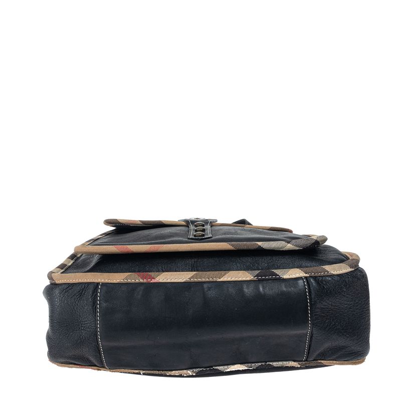 Bolsa-Burberry-Tote-Couro-e-Tecido-Preta