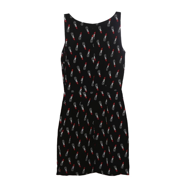 Vestido-Saint-Laurent-Estampado-Preto