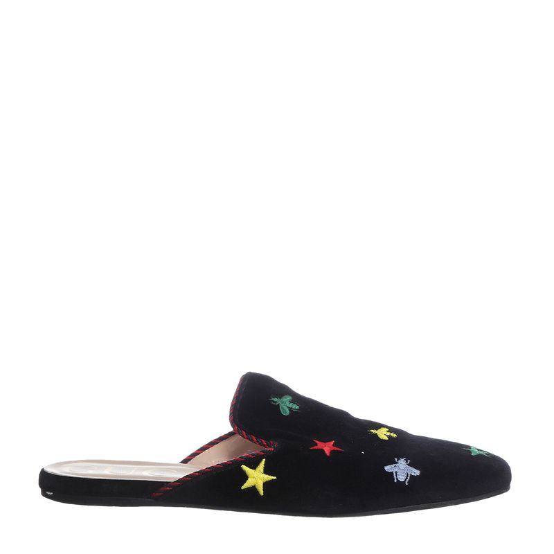 Sapato-Gucci-Mule-Princetown-Veludo-Bordado