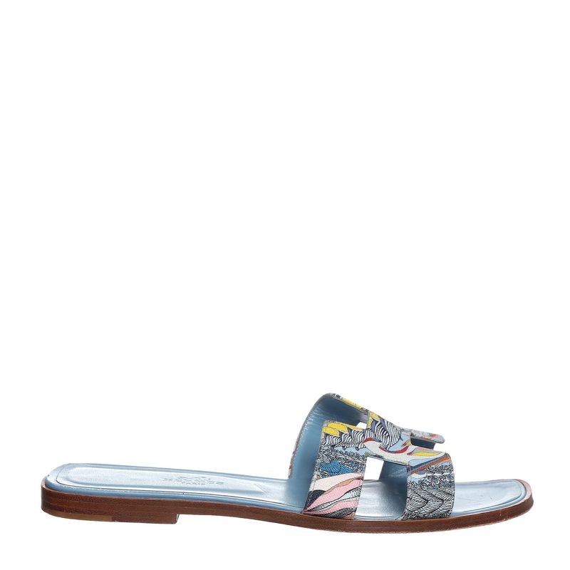 Sandalia-Hermes-Rasteira-Oran-Estampada-Azul