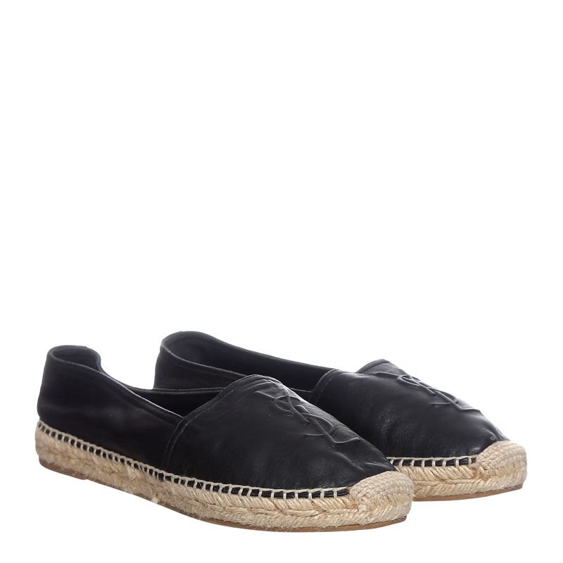 Espadrille-Saint-Laurent-Couro-Preta
