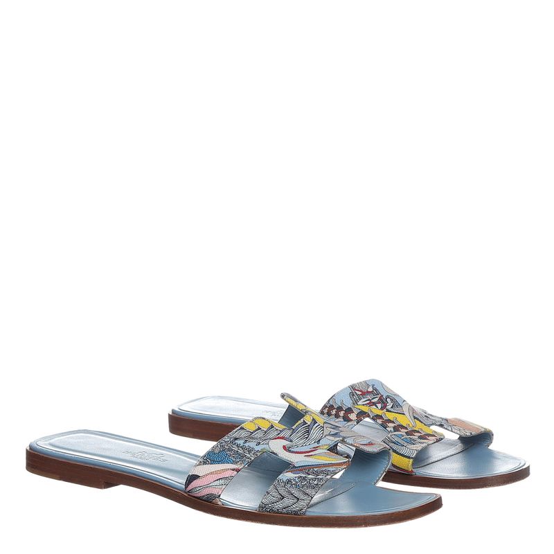 Sandalia-Hermes-Rasteira-Oran-Estampada-Azul