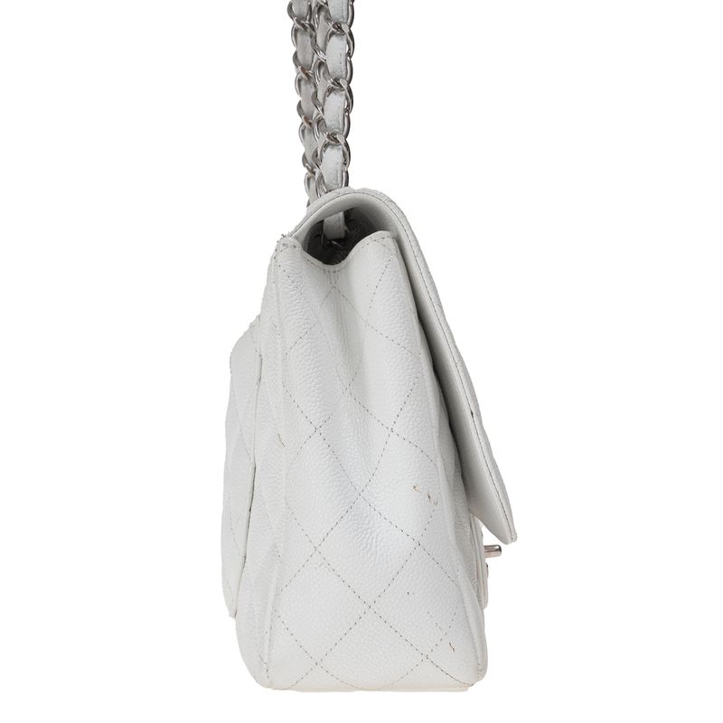 Bolsa-Chanel-Single-Flap-Grande-Caviar-Branca