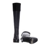 Bota-Louis-Vuitton-Cano-Alto-Couro-Preta