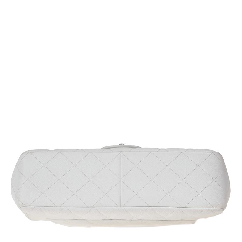 Bolsa-Chanel-Single-Flap-Grande-Caviar-Branca
