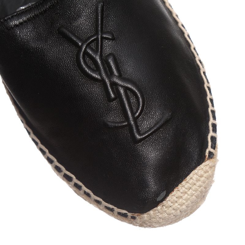 Espadrille-Saint-Laurent-Couro-Preta