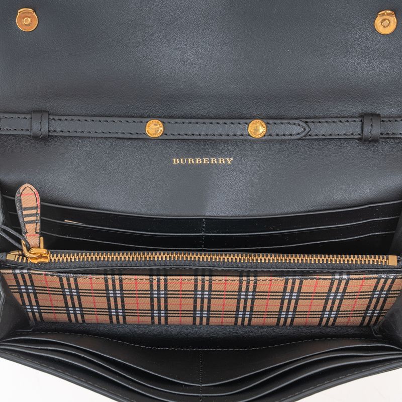 Bolsa-Burberry-WOC-Henley-House-Check-e-Couro-Preto