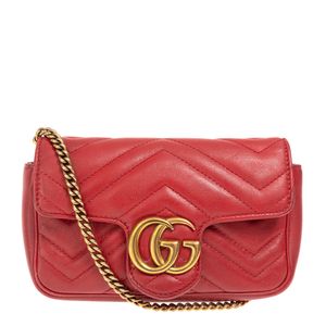 Bolsa Gucci GG Marmont Super Mini Vermelha