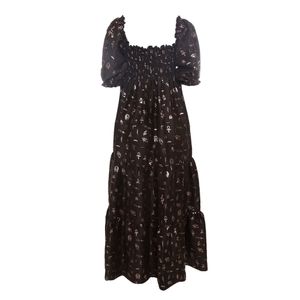 Vestido Alix Estampado Marrom