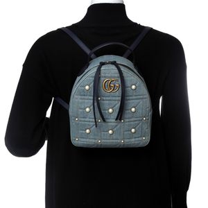 Mochilha Gucci Double G Marmont Jeans
