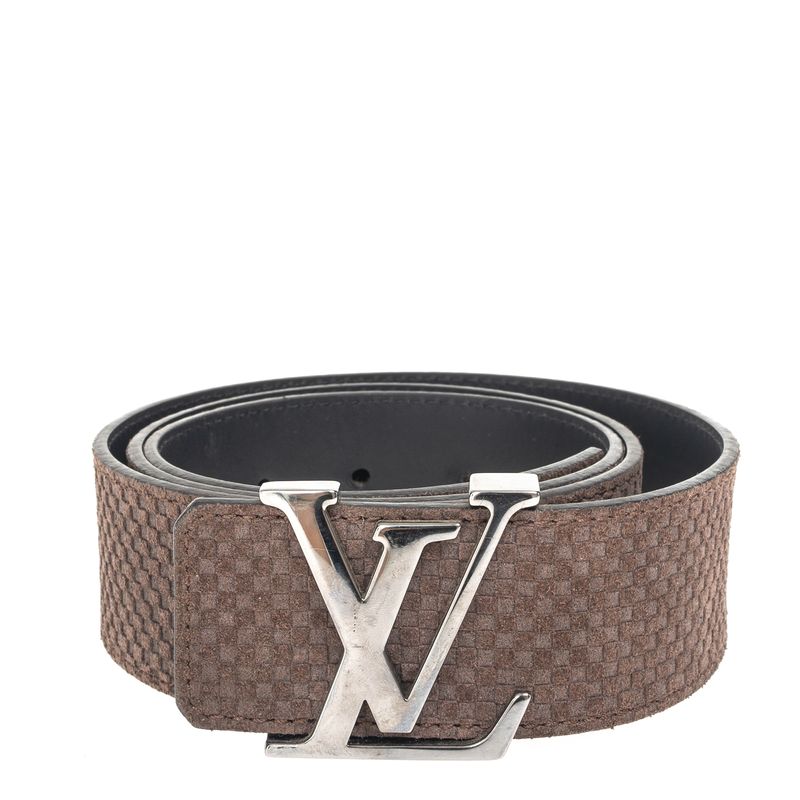 Cinto-Louis-Vuitton-Padronagem-Damier-Marrom