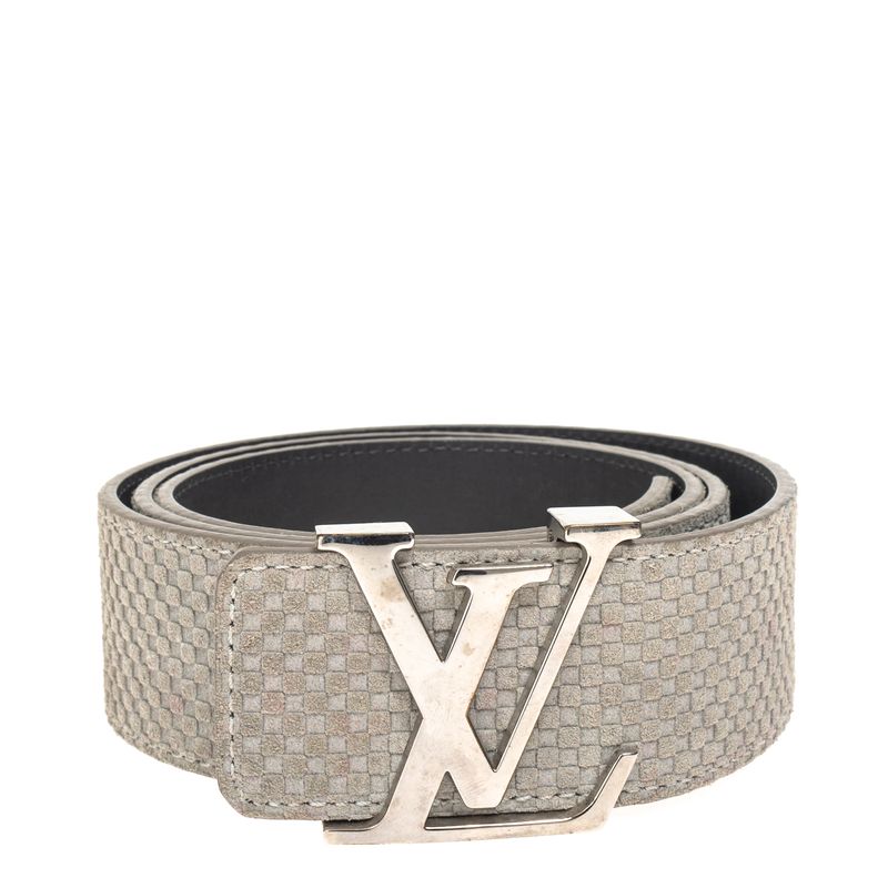 Cinto-Louis-Vuitton-Padronagem-Damier-Cinza