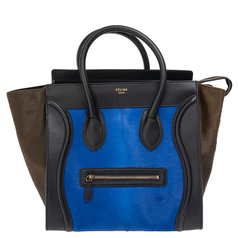 Bolsa-Celine-Luggage-Pelo-Azul-Marrom-e-Preta