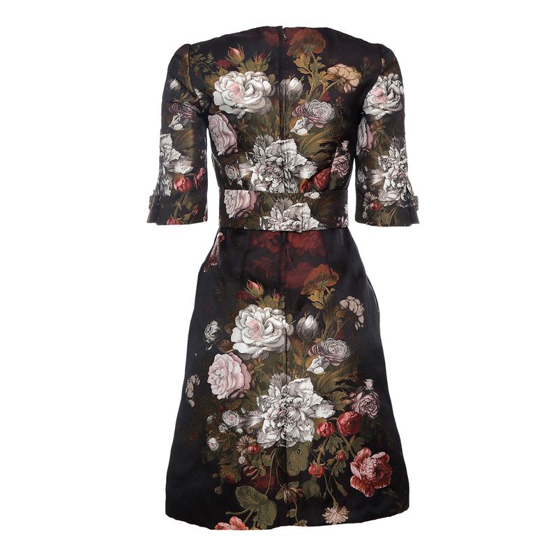 Vestido-Dolce---Gabbana-Floral-Preto