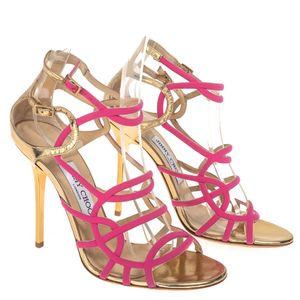 Sandália Jimmy Choo Rosa e Dourada