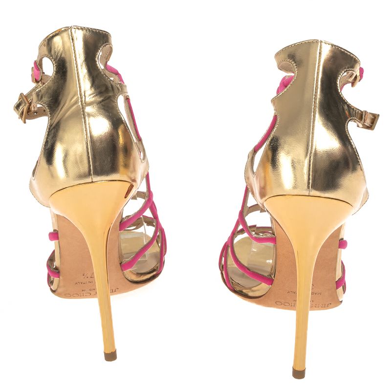 Sandalia-Jimmy-Choo-Rosa-e-Dourada