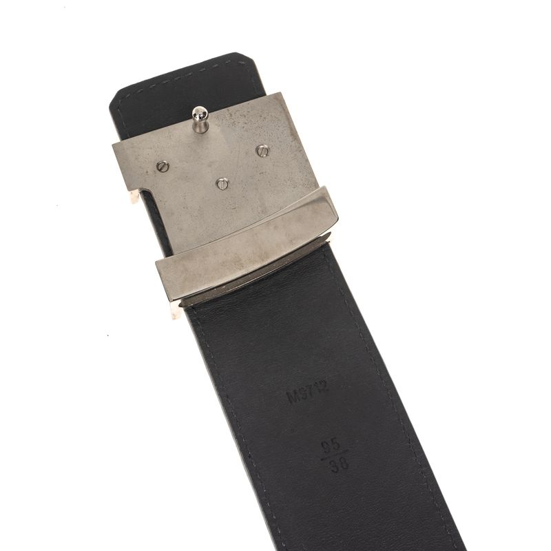 Cinto-Louis-Vuitton-Padronagem-Damier-Cinza