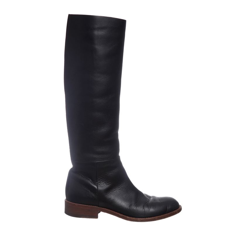 Bota-Celine-Couro-Preto